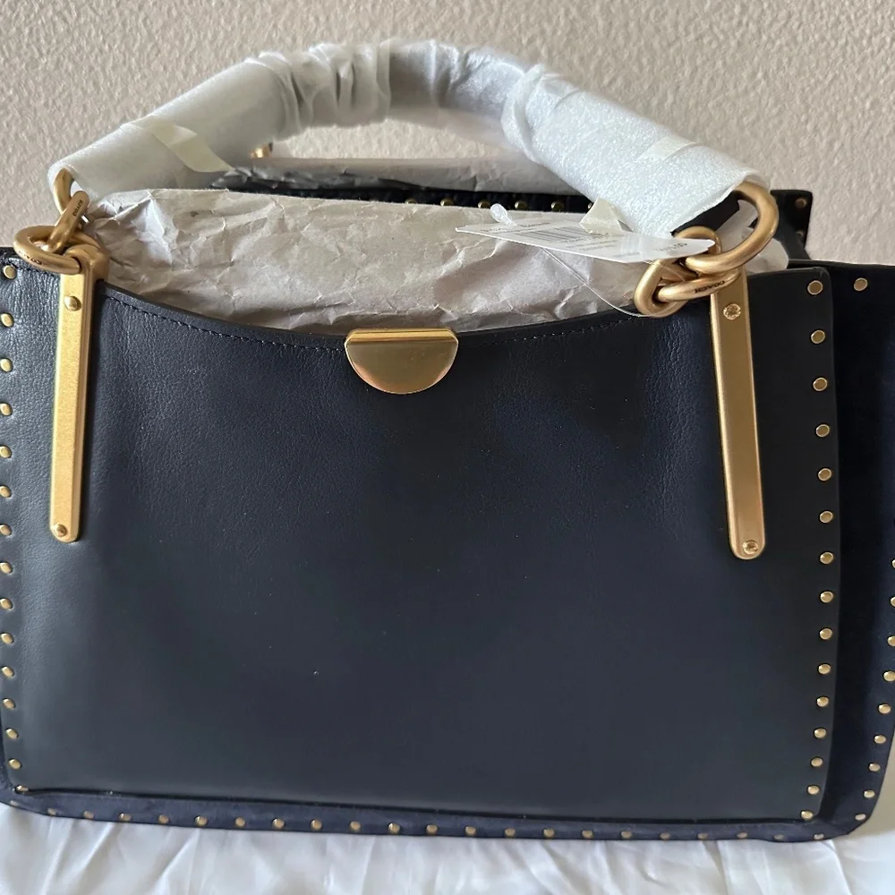 COACH Dreamer 36 Leather Satchel (Navy) - Picture 5 of 11